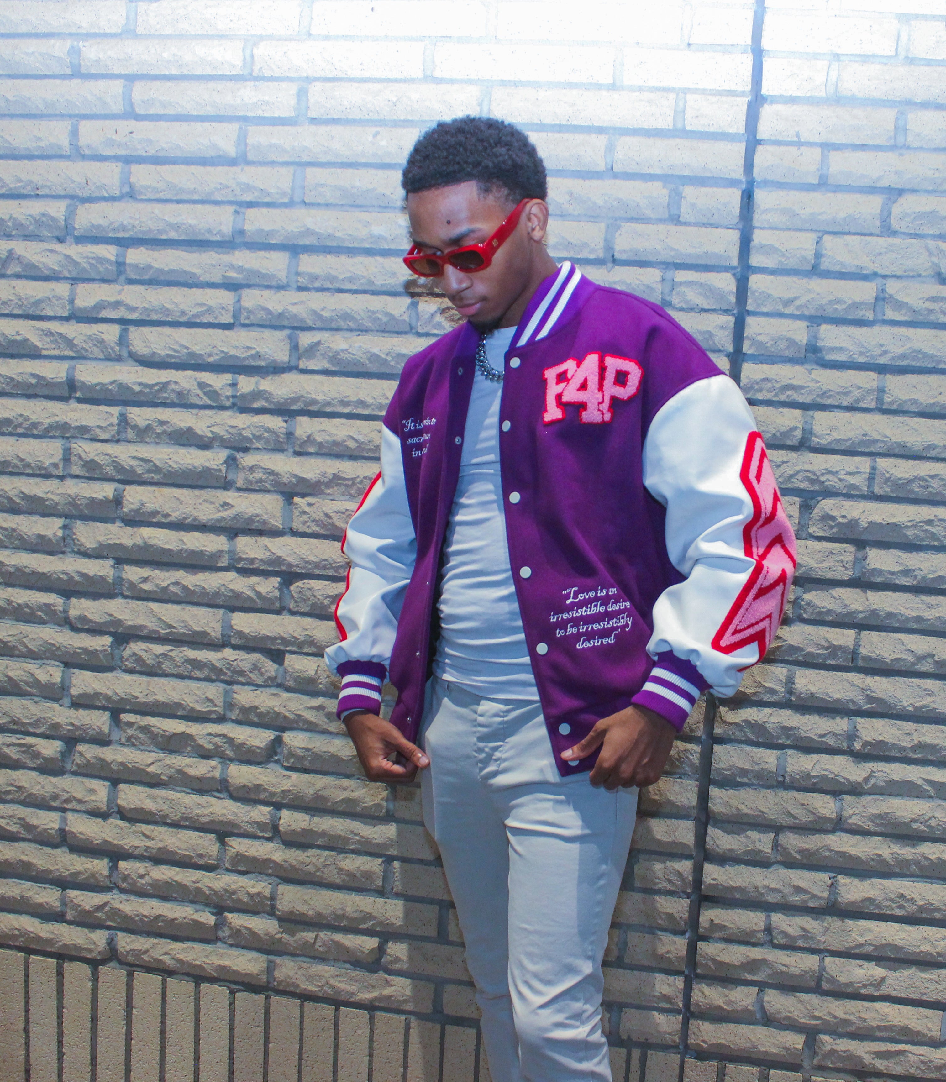 P4P VARSITY JACKET (PURPLE) – Evil Jocks